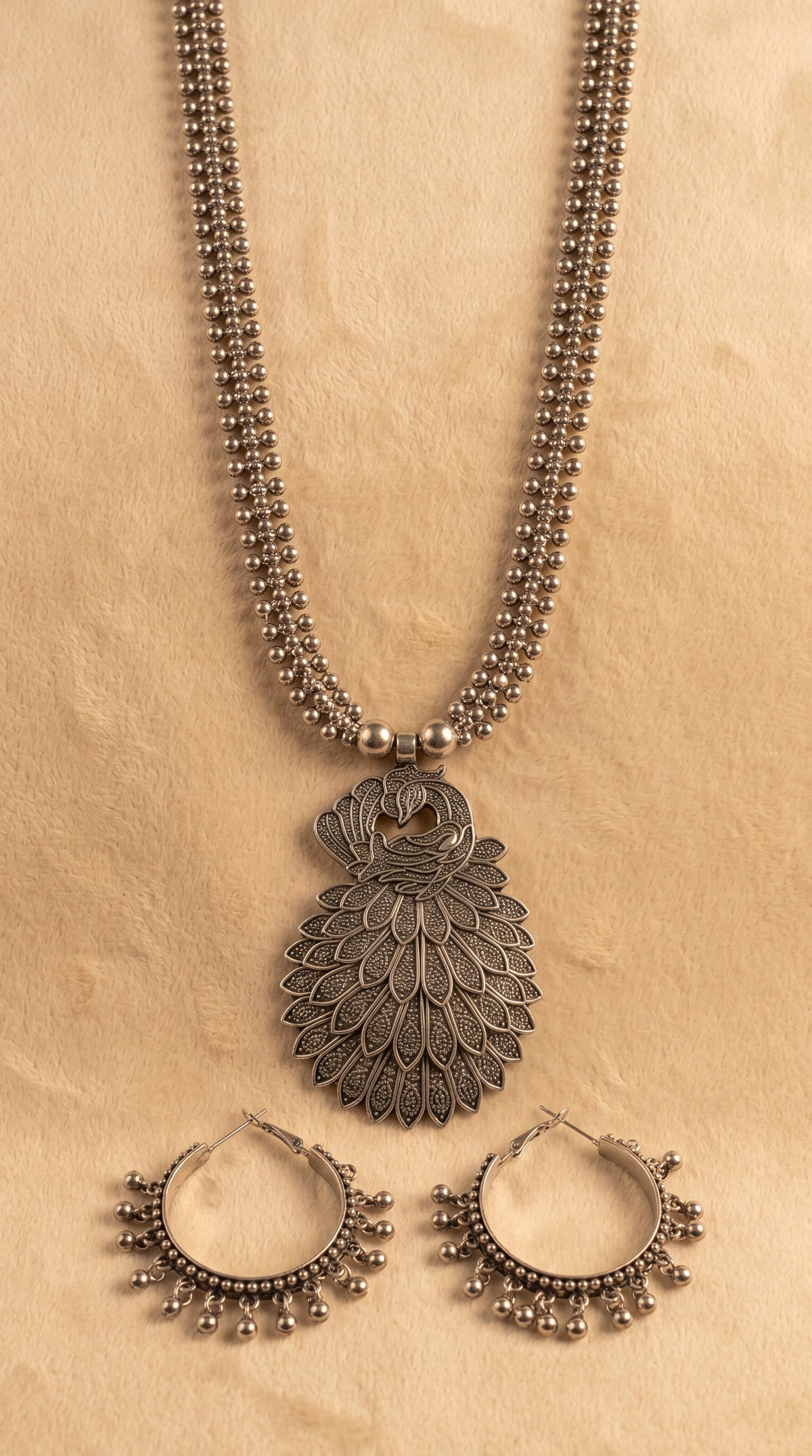 Oxidised Necklace & Jhumka Set