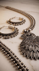 Oxidised Necklace & Jhumka Set