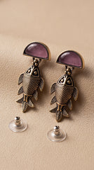 Brass Mushroom Drop Earrings