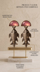 Brass Mushroom Drop Earrings