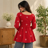 Scarlet Bloom Printed Short Kurti