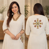 Ivory Embroidered White Taj Kurta Pant Set