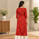 Red Printed Kurta & Sharara Set