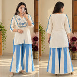 Ivory & Blue Floral Panel Co-ord Set