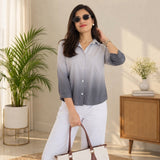 Slate Ombre Cotton Button-Down Shirt