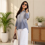Slate Ombre Cotton Button-Down Shirt