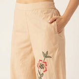 Women’s Beige Floral Embroidered Co-ord Set