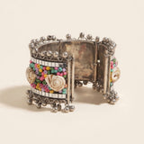 Multicolor Beaded Oxidised Statement Bracelet