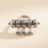 Rang Mahal Multicolor Stone Oxidised Statement Ring