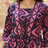 Rosewood Charm Printed Taj Cotton Peplum Short Kurti