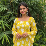 Sunshine Bloom Taj Cotton Lace-Up Short Kurti