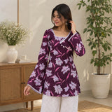 Mulberry Floral Lace-Up Short Kurti