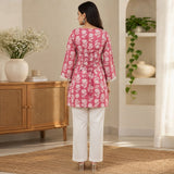 Rosewood Bloom Printed Short Kurti