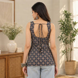 Indigo Royale Printed Sleeveless Short Kurti