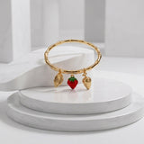 Berry Bloom Charm Gold Bracelet