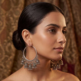 Moonlight Oxidised Jhumkas