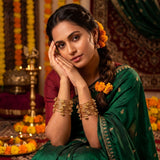 Zelya Kashmiri Ghungroo Gold Bangle Set (8 Pieces) | Traditional Ethnic Bangles