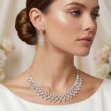 Classic Crystal Statement Necklace Set with Earrings