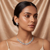 Delicate Pastel Crystal Necklace Set with Earrings