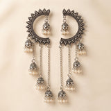 Zephyra Oxidised Chandbali Jhumkas