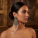 Astera Oxidised Pearl Earrings