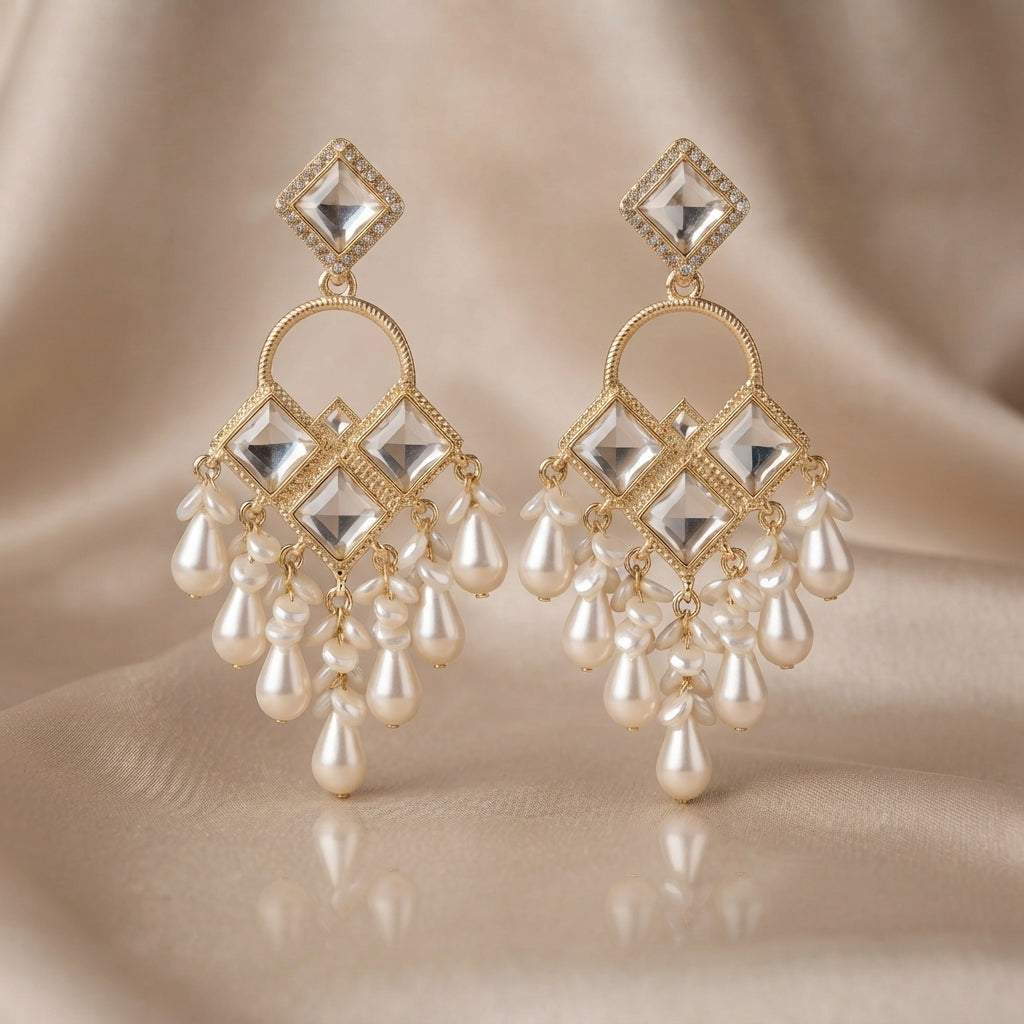 Luna Pearl Drop Korean Earrings