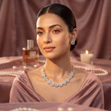 Blush Crystal Necklace Set with Earrings