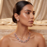 Pastel Crystal Necklace Set with Earrings