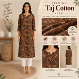 Women’s Brown Floral Paisley Printed Straight Kurti