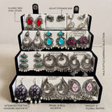 Set of 12 Oxidized Designer Earrings with Folding Jewelry Box | Zelya