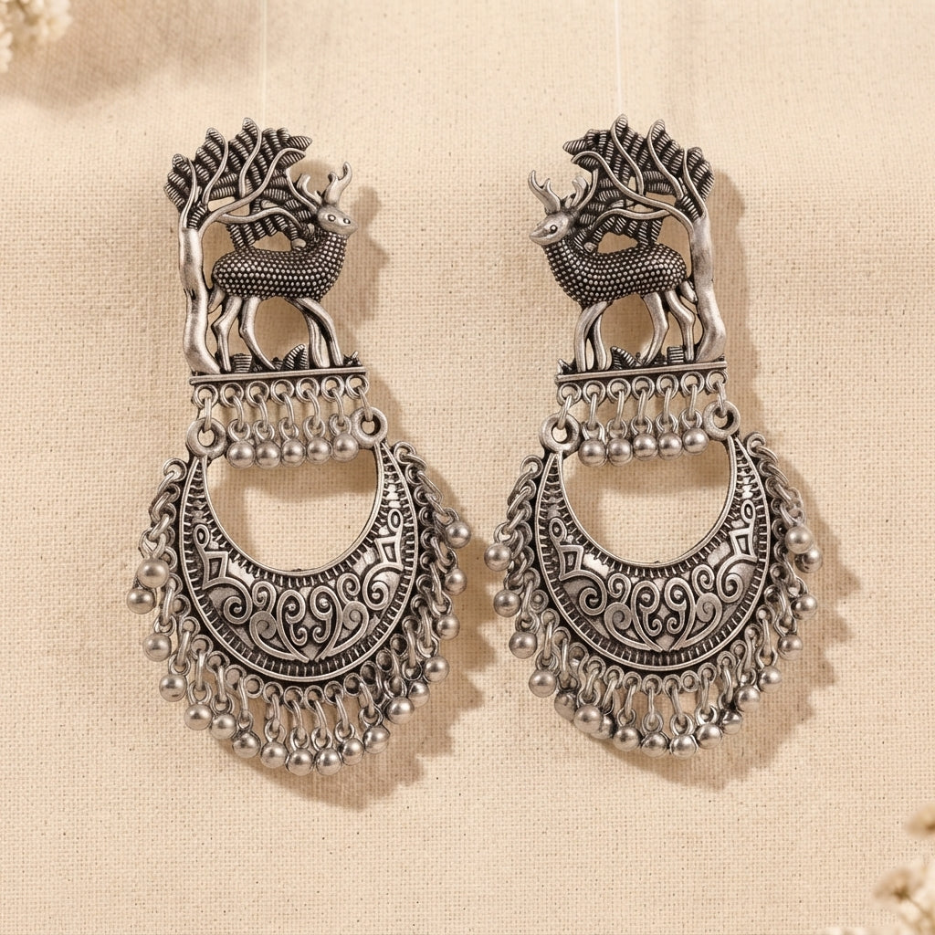 Noor Oxidised Jhumkas