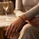 Gold & Black Oval Tennis Bracelet for Women | Premium Crystal Bracelet