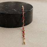 Ruby Tulip Vine Bracelet for Women | Gold-Plated Floral Ruby Stone Bracelet | Elegant Daily Wear Jewelry