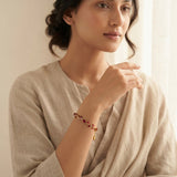 Ruby Tulip Vine Bracelet for Women | Gold-Plated Floral Ruby Stone Bracelet | Elegant Daily Wear Jewelry