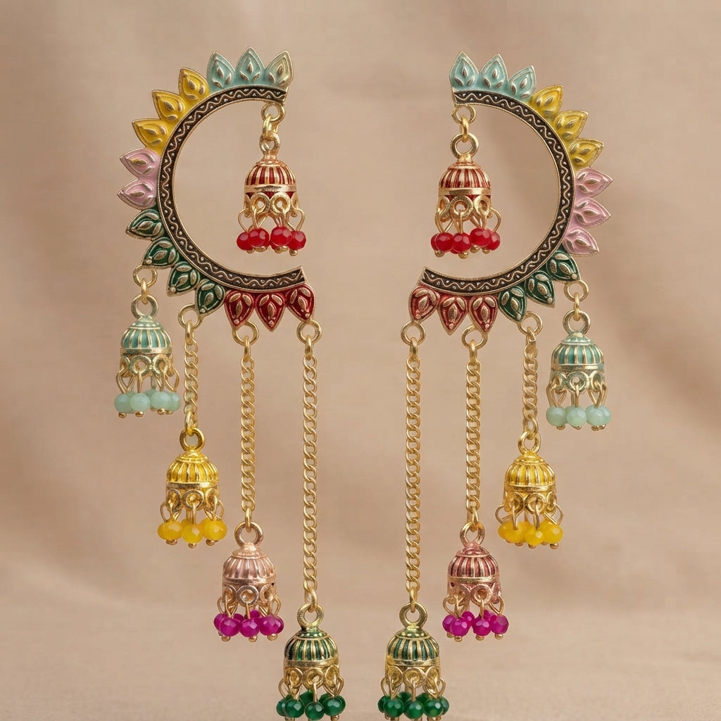 Vaelora Oxidised Tassel Earrings