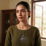 Oxidised Tribal Eye Pendant Necklace