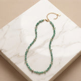 Zelya Emerald Aura Natural Stone Necklace | Green Crystal Beaded Necklace