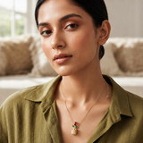 Zelya Anti-Tarnish Gold Floral Pot Necklace