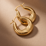 Textured Gold Hoop Earrings