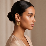 Textured Gold Hoop Earrings