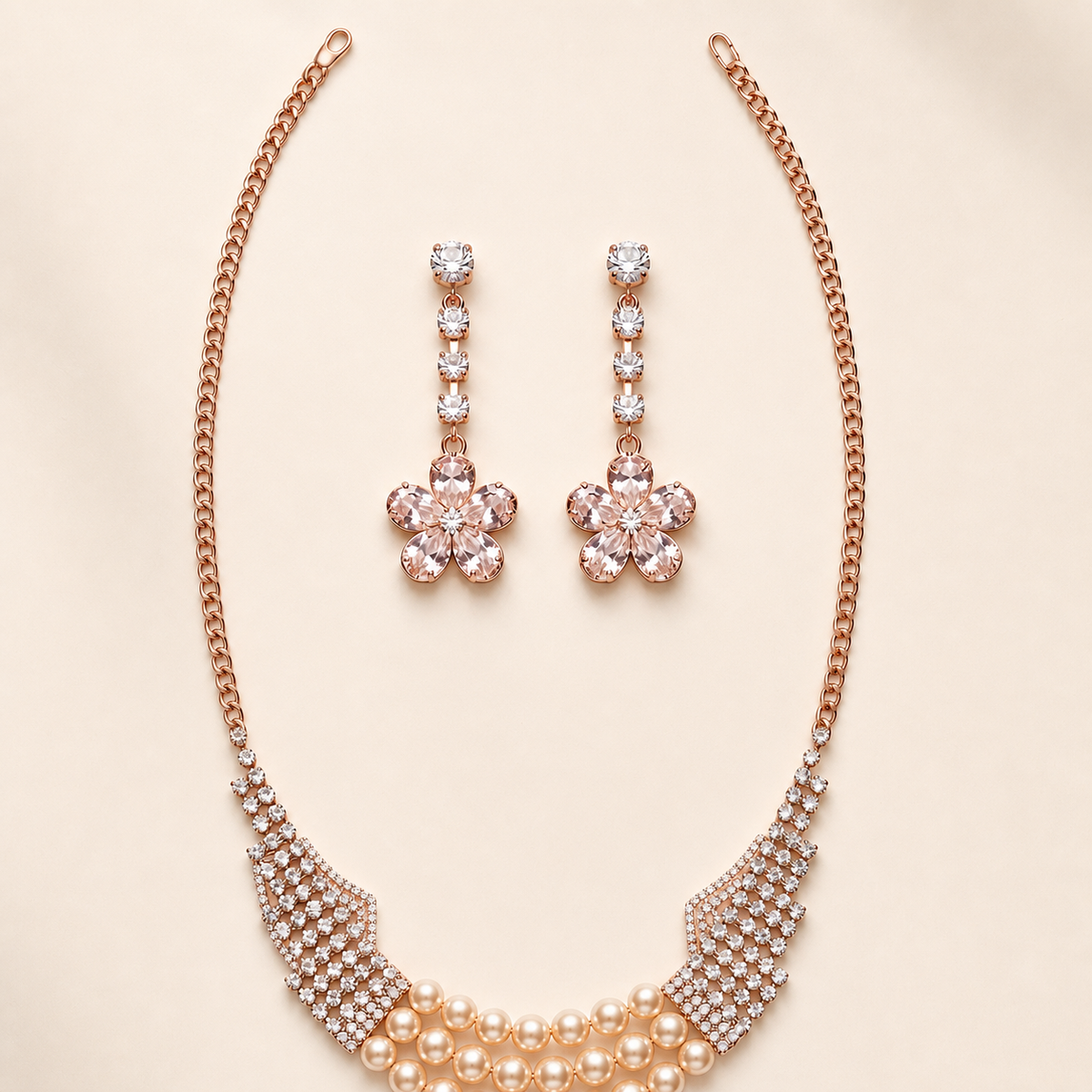 Rosé Pearl Luxe Necklace Set