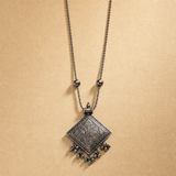 Oxidised Diamond Shape Statement Necklace